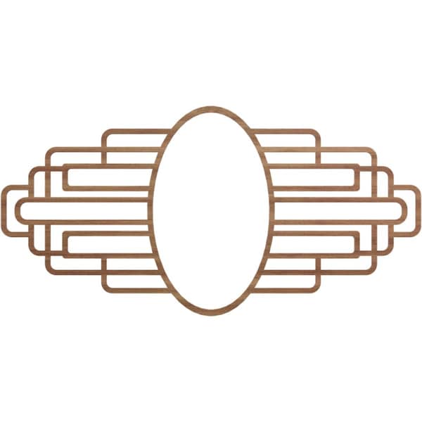 Ekena Millwork Elizabeth Wood Fretwork Pierced Ceiling Medallion, Walnut, 38"W x 19"H x 10 1/2"IW x 18"IH x 1/4"T CMWP38X19X0250EBWA - main